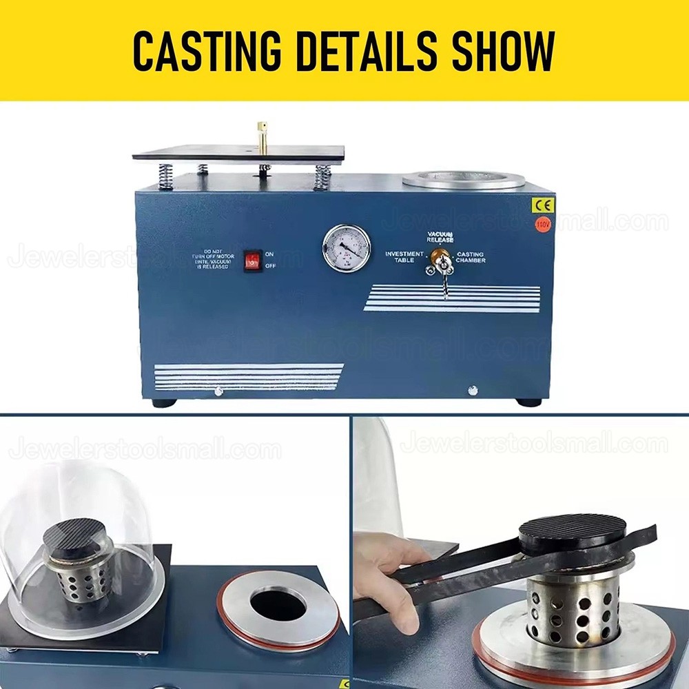 4L Medium Portable Jewelry Casting Machine Vacuum Investing Lost Wax Casting Equipment